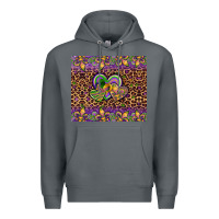 Rock mardi gras fleur de lis hearts leopard glitter Premium Hoodie - Artiststas