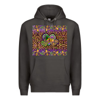 Smoke mardi gras fleur de lis hearts leopard glitter Premium Hoodie - Artiststas