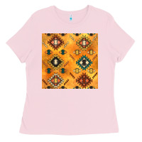Bubblegum Pink native american aztec seamless pattern 4 Ladies Tee - BundleAndBundleShop