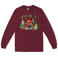 Burgundy hanging with my gnomies Long Sleeve Tee - CowhideDigitalArt