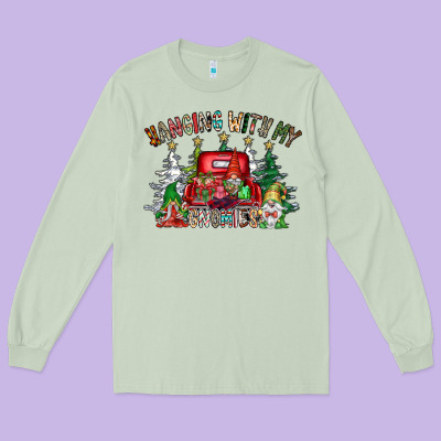 Hanging With My Gnomies Long Sleeve Tee Designed By Cowhidedigitalart