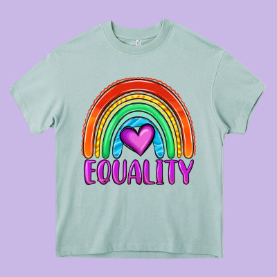 Equality Rainbow Heavy Core Tee Designed By Oliviacreatesart