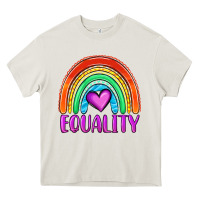 Cream equality rainbow Heavy Core Tee - OliviaCreatesArt