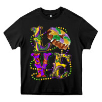 Black mardi gras love with king cake Heavy Core Tee - RanaPortraitStore