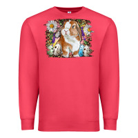 Cardinal Easter Bunny With Quail Eggs And Daisy Premium Sweatshirt - RanaPortraitStore