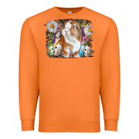 Carrot Easter Bunny With Quail Eggs And Daisy Premium Sweatshirt - RanaPortraitStore