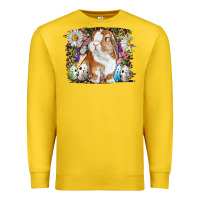 Lemon Easter Bunny With Quail Eggs And Daisy Premium Sweatshirt - RanaPortraitStore