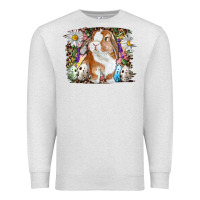 Oatmeal Heather Easter Bunny With Quail Eggs And Daisy Premium Sweatshirt - RanaPortraitStore