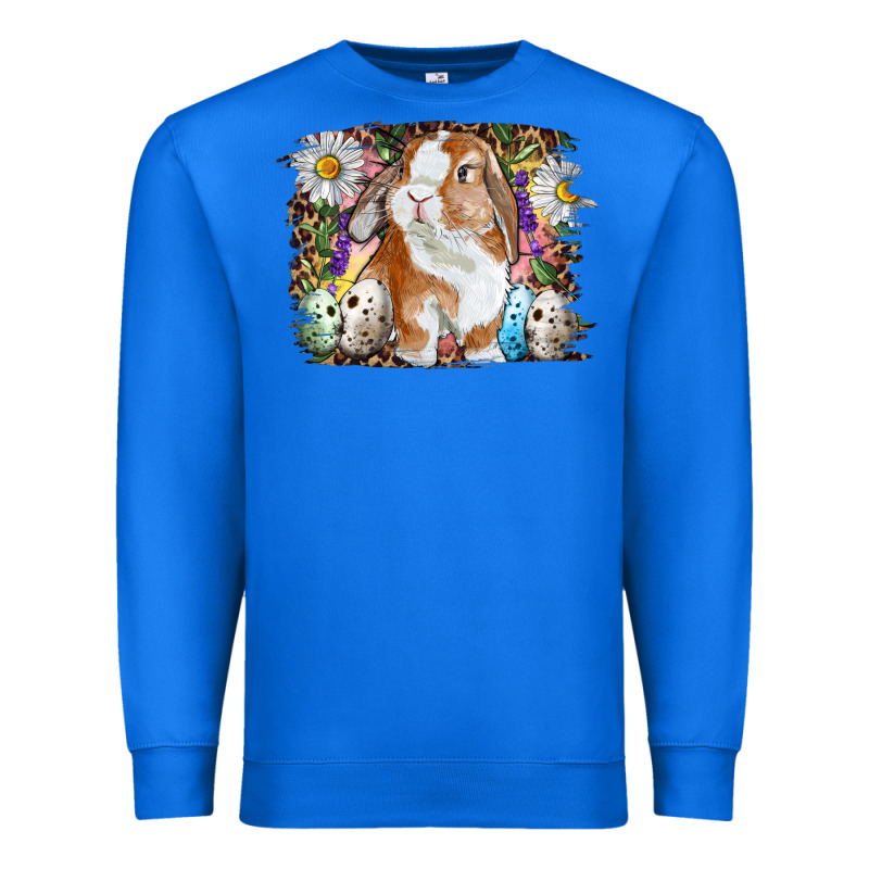 Easter Bunny With Quail Eggs And Daisy Premium Sweatshirt by RanaPortraitStore | Teevron