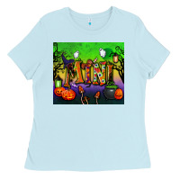 Baby Blue halloween mini tumbler Ladies Tee - BundleAndBundleShop