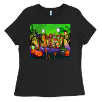 Black halloween mini tumbler Ladies Tee - BundleAndBundleShop