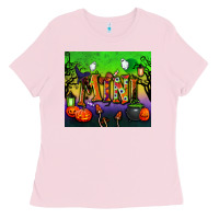 Bubblegum Pink halloween mini tumbler Ladies Tee - BundleAndBundleShop
