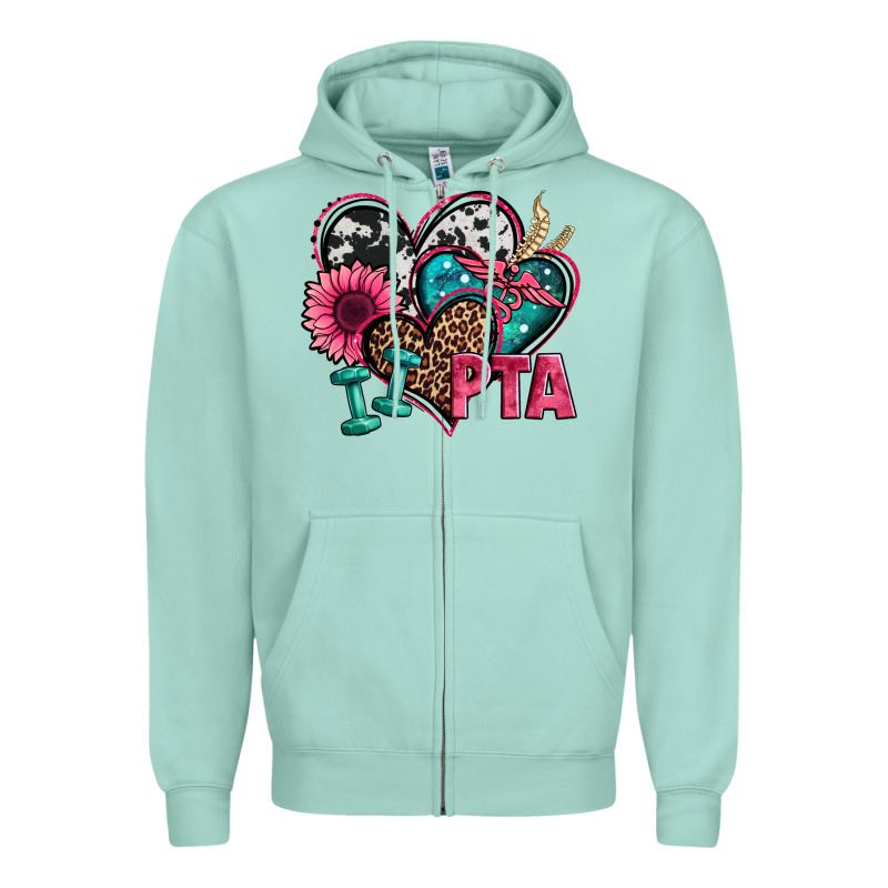 Pta Physical Therapy Assistant Hearts Zipper Hoodie by Jasminsmagicworld | Teevron