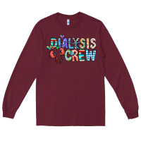 Burgundy dialysis crew Long Sleeve Tee - CowhideDigitalArt