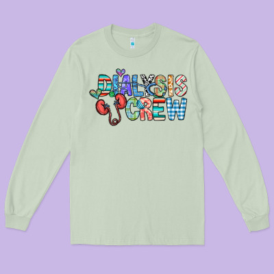 Dialysis Crew Long Sleeve Tee Designed By Cowhidedigitalart