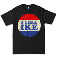 Black i like ike political button vintage distressed Premium Tee - baoMotion