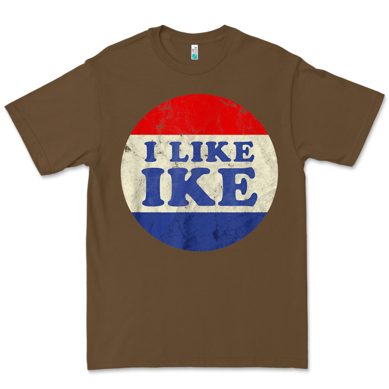 I Like Ike Political Button Vintage Distressed Premium Tee by baoMotion | Teevron
