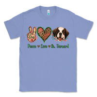 Colony Blue Peace Love St. Bernard Classic Tee - Jasminsmagicworld