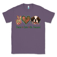 Lavender Peace Love St. Bernard Classic Tee - Jasminsmagicworld