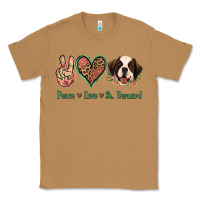 Toasted Coconut Peace Love St. Bernard Classic Tee - Jasminsmagicworld