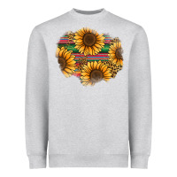 Heather Grey sunflower leopard serape patch Heavyweight Sweatshirt - Jasminsmagicworld