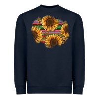 Navy sunflower leopard serape patch Heavyweight Sweatshirt - Jasminsmagicworld