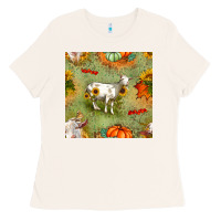 Bone fall goats seamless pattern Ladies Tee - BundleAndBundleShop