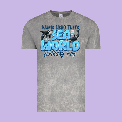Whale Hello There Sea World Birthday Boy Vintage Tee Designed By Cowhidedigitalart