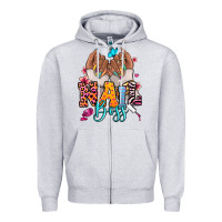 Heather Grey Afro woman nail boss Zipper Hoodie - RanaPortraitStore
