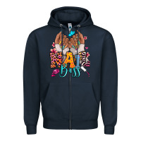 Navy Afro woman nail boss Zipper Hoodie - RanaPortraitStore