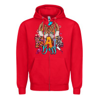 Red Afro woman nail boss Zipper Hoodie - RanaPortraitStore