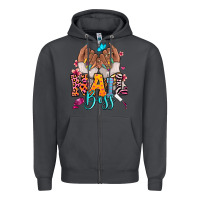 Smoke Afro woman nail boss Zipper Hoodie - RanaPortraitStore