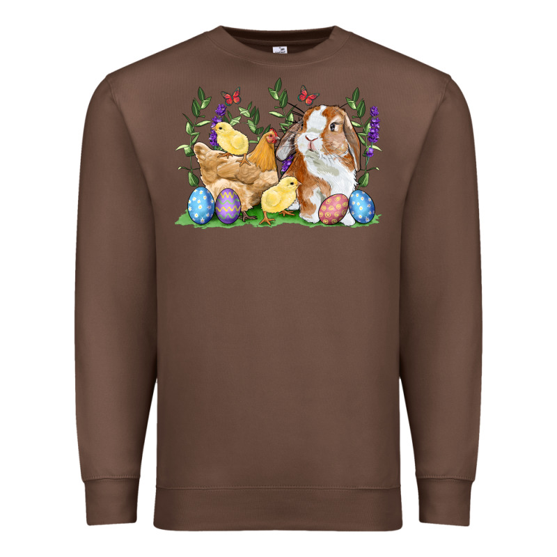 Easter Bunny And Chicks With Floral Premium Sweatshirt by RanaPortraitStore | Teevron