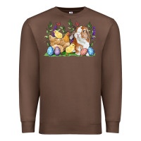 Chestnut Easter bunny and chicks with floral Premium Sweatshirt - RanaPortraitStore