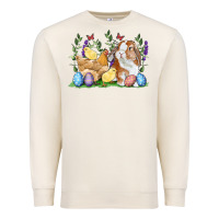 Sandshell Easter bunny and chicks with floral Premium Sweatshirt - RanaPortraitStore