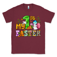 Burgundy Easter Day My first Easter with eggs and rabbits Classic Tee - OliviaCreatesArt