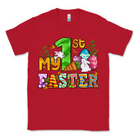 Red Easter Day My first Easter with eggs and rabbits Classic Tee - OliviaCreatesArt
