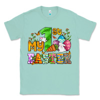 Seafoam Easter Day My first Easter with eggs and rabbits Classic Tee - OliviaCreatesArt