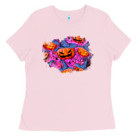 Bubblegum Pink halloween pumpkin patch  4 Ladies Tee - BundleAndBundleShop
