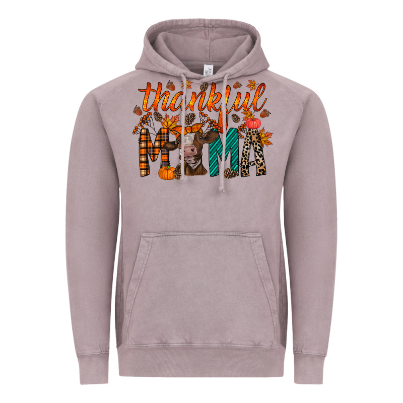 Thankful Mama Cow Vintage Hoodie by RacoonDesign | Teevron
