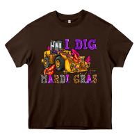 Chocolate Brown i dig mardi gras olivia Heavy Core Tee - OliviaCreatesArt