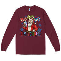 Burgundy ho ho ho im loaded Long Sleeve Tee - CowhideDigitalArt