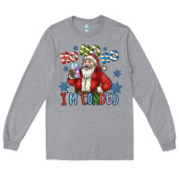 Heather Grey ho ho ho im loaded Long Sleeve Tee - CowhideDigitalArt