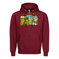Burgundy st patricks day gnomes coffee cups Zipper Hoodie - Jasminsmagicworld