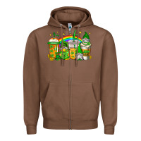 Chestnut st patricks day gnomes coffee cups Zipper Hoodie - Jasminsmagicworld