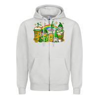 Dove Grey st patricks day gnomes coffee cups Zipper Hoodie - Jasminsmagicworld