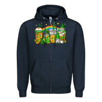 Navy st patricks day gnomes coffee cups Zipper Hoodie - Jasminsmagicworld