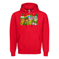 Red st patricks day gnomes coffee cups Zipper Hoodie - Jasminsmagicworld