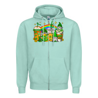 Seafoam st patricks day gnomes coffee cups Zipper Hoodie - Jasminsmagicworld