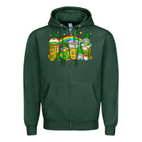 Sports Green st patricks day gnomes coffee cups Zipper Hoodie - Jasminsmagicworld